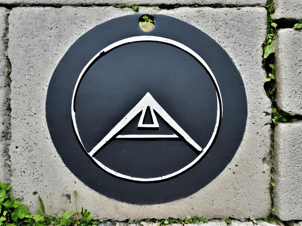 Граффити с символом «А в круге» на бетонной стене