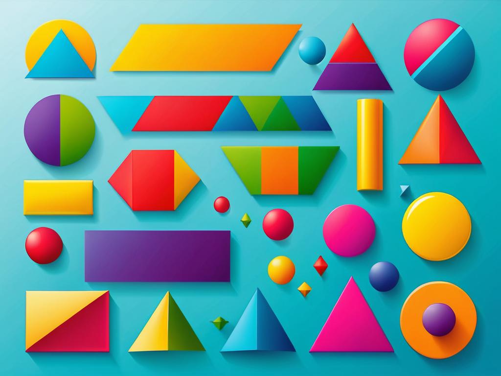 Набор цветных геометрических фигур для обучения дошкольников