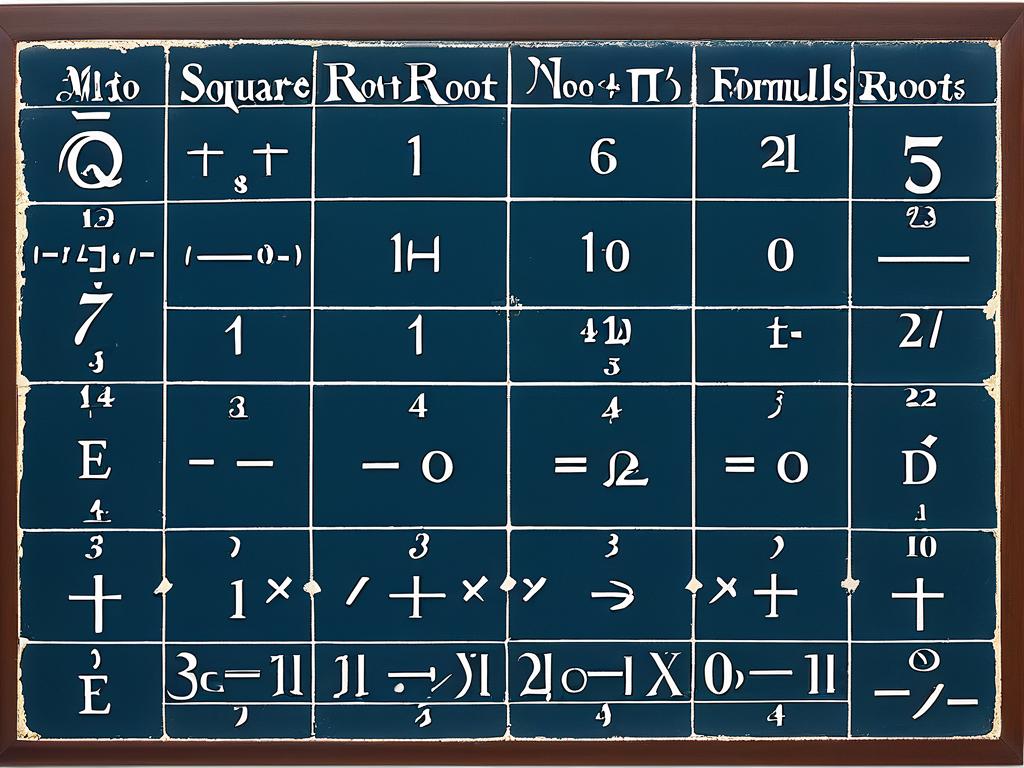 Математические символы и формулы для нахождения точных корней