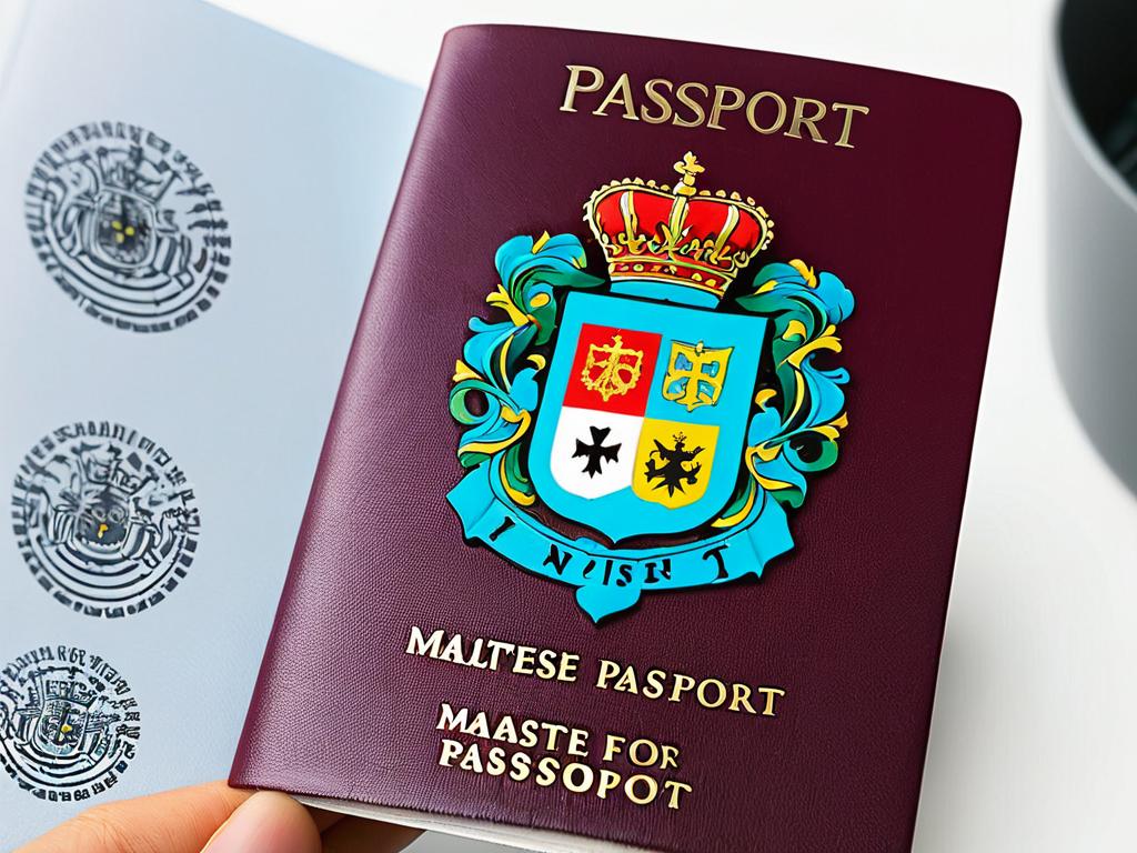 Паспорт Мальты с гербом