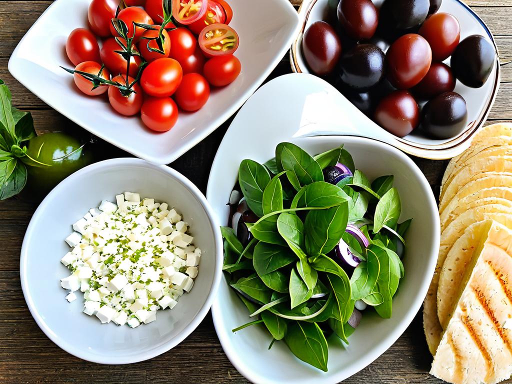 Основные ингредиенты для классического греческого салата