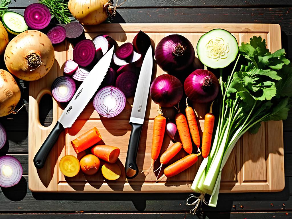 Свежие органические овощи для приготовления блюд - морковь, картофель, свекла, лук и огурцы на