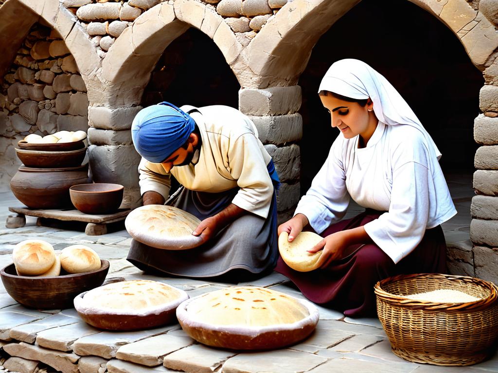 Древние армянские пекари готовят шакарац