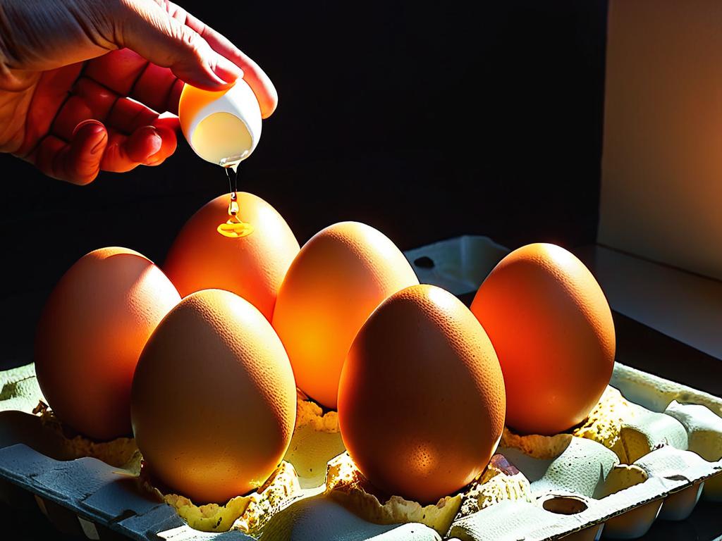 Просмотр яиц на просвет помогает определить их свежесть