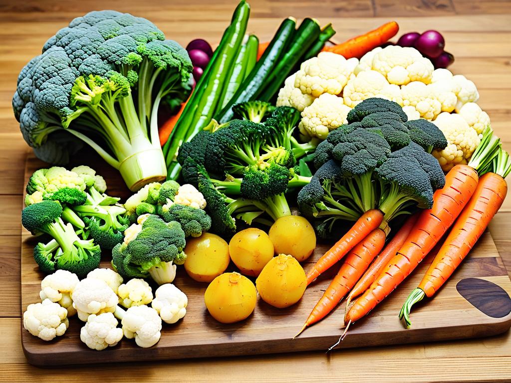 Фото различных отваренных овощей - моркови, тыквы, кабачков, брокколи, цветной капусты, картофеля и