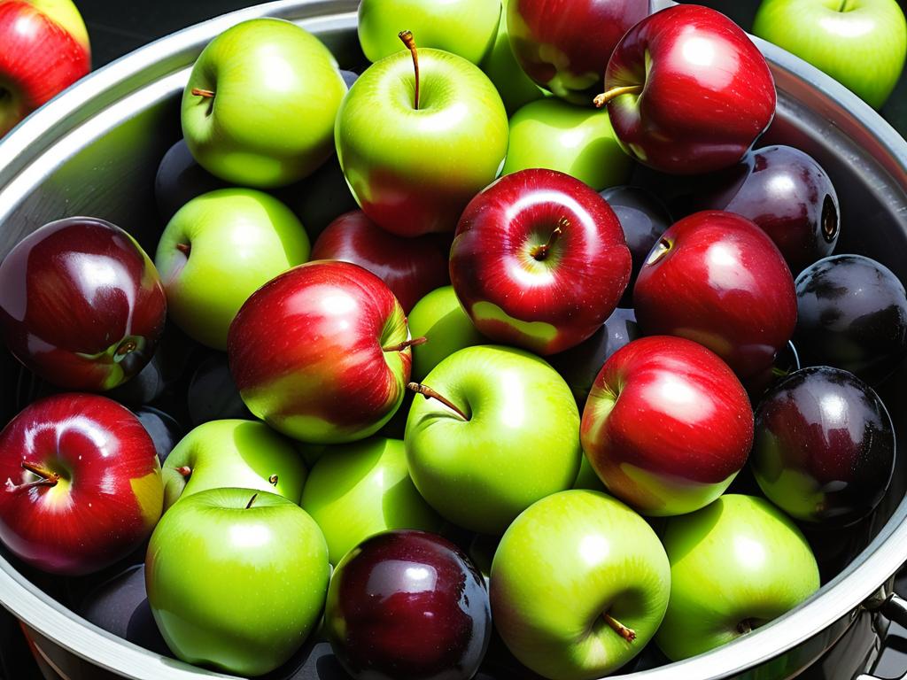 Фото красных зеленых яблок винограда для компота