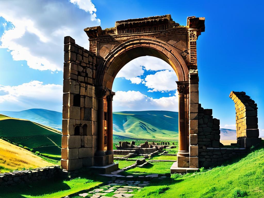Панорама руин средневековой армянской столицы Ани