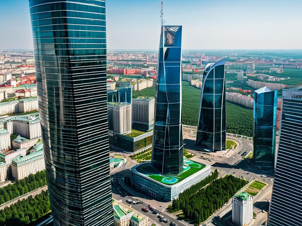 Вид с верхних этажей небоскреба Эволюция в Москва-Сити