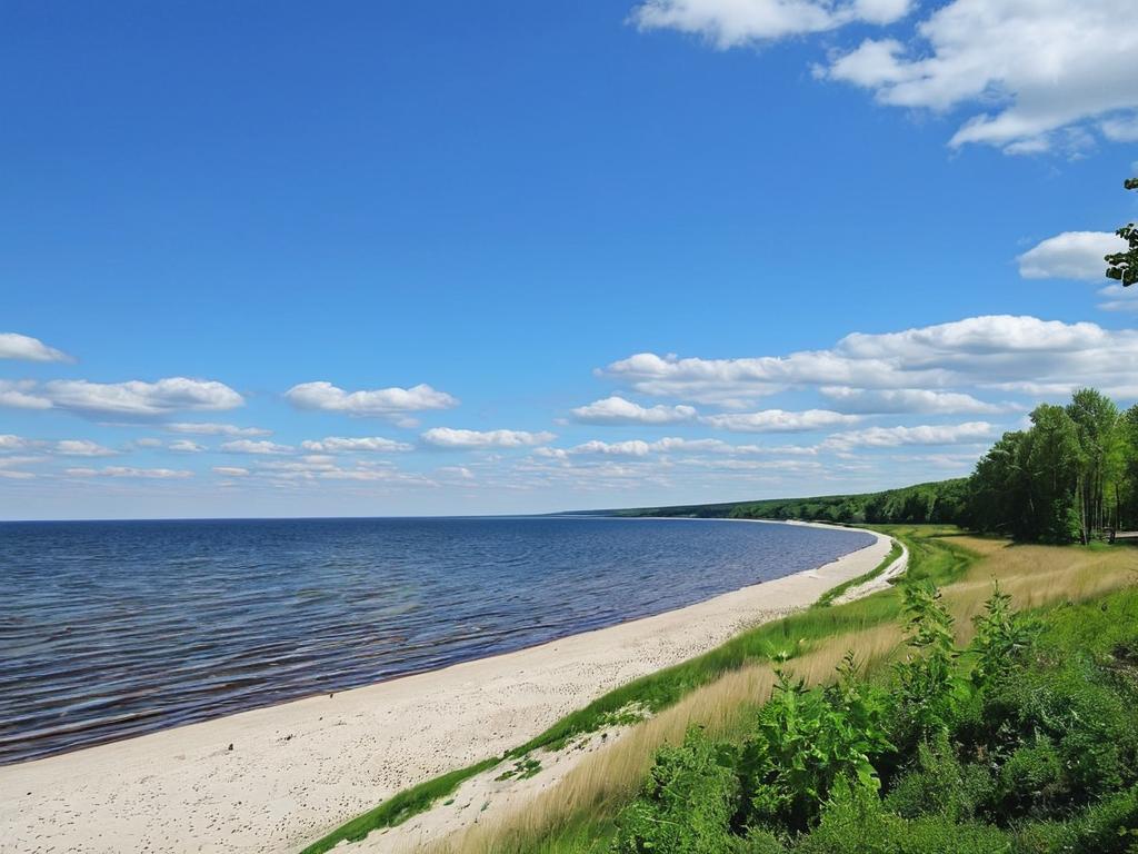 Пляж в поселке Янтарный на Балтийском море