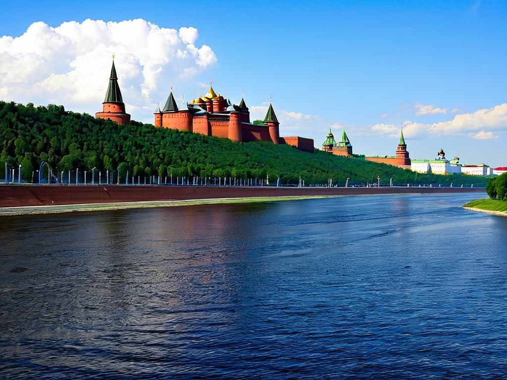 Нижегородский кремль на фоне реки Оки