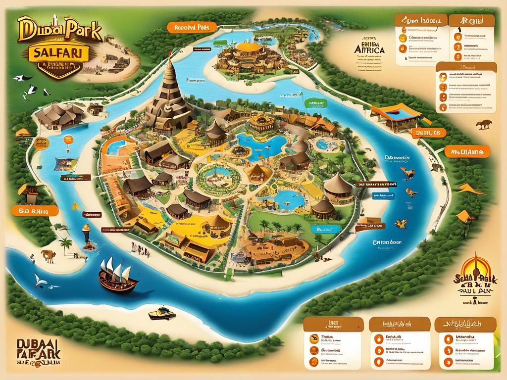 Карта зон Сафари Парка в Дубае
