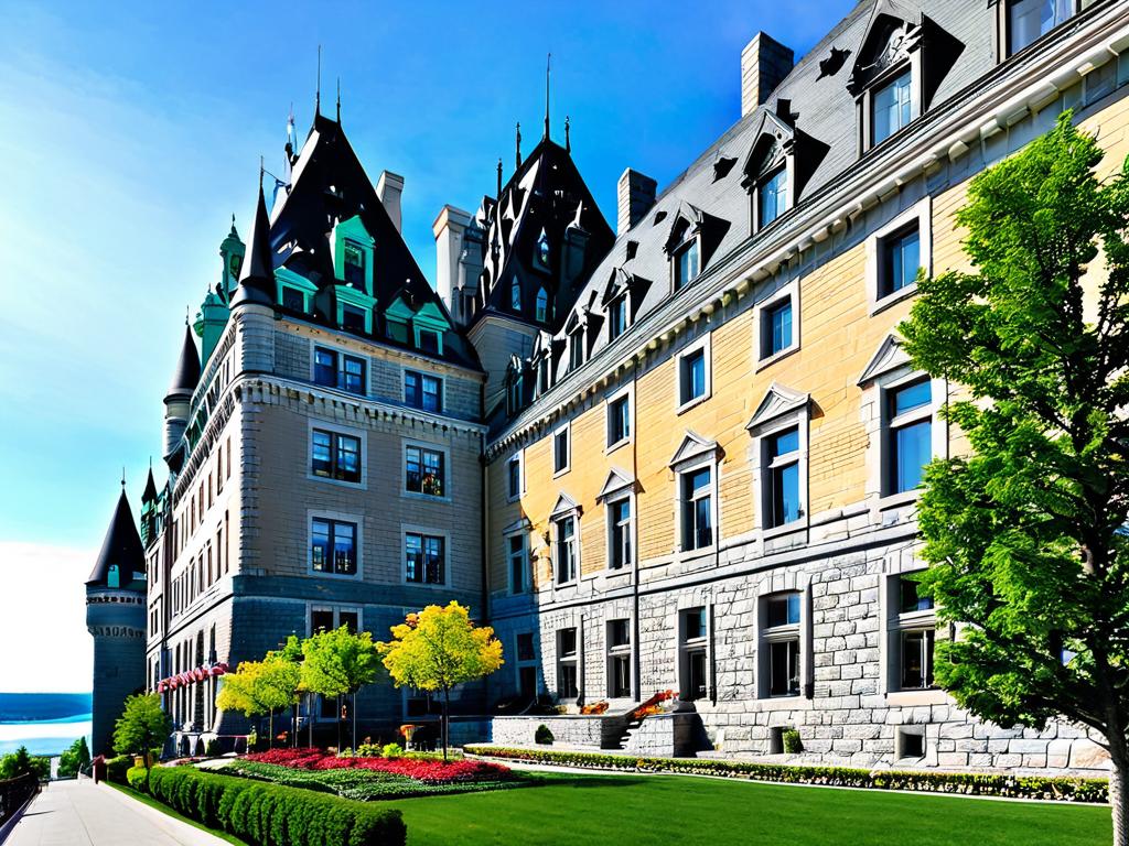 Величественный отель Шато-Фронтенак во французском стиле ренессанса в Квебеке