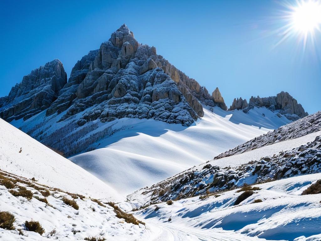 Гора Ай-Петри в Крыму покрыта снегом