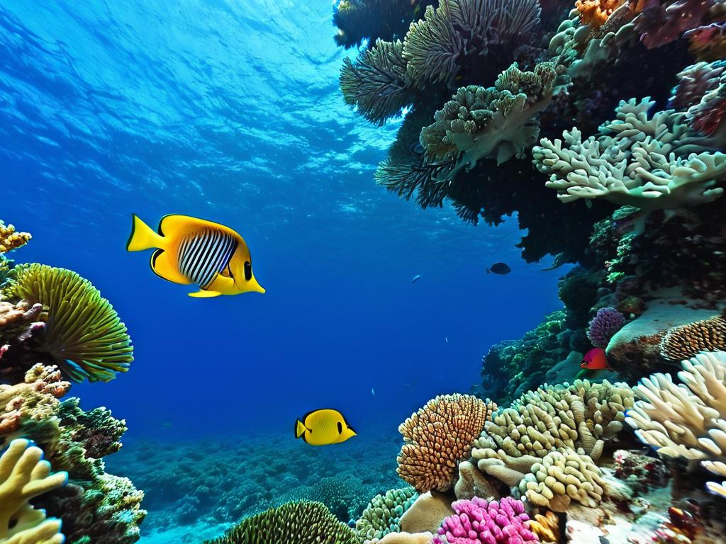 Яркая морская жизнь и кораллы под водой Красного моря у Акабы в Иордании