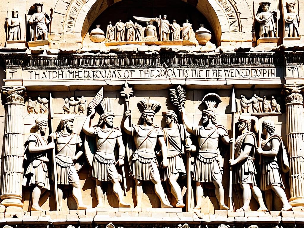 На Арке Тита изображены римские солдаты, уносящие сокровища разрушенного Второго храма, в том числе