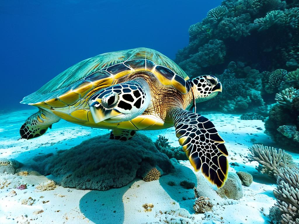 Черепаха бисса у архипелага Чагос