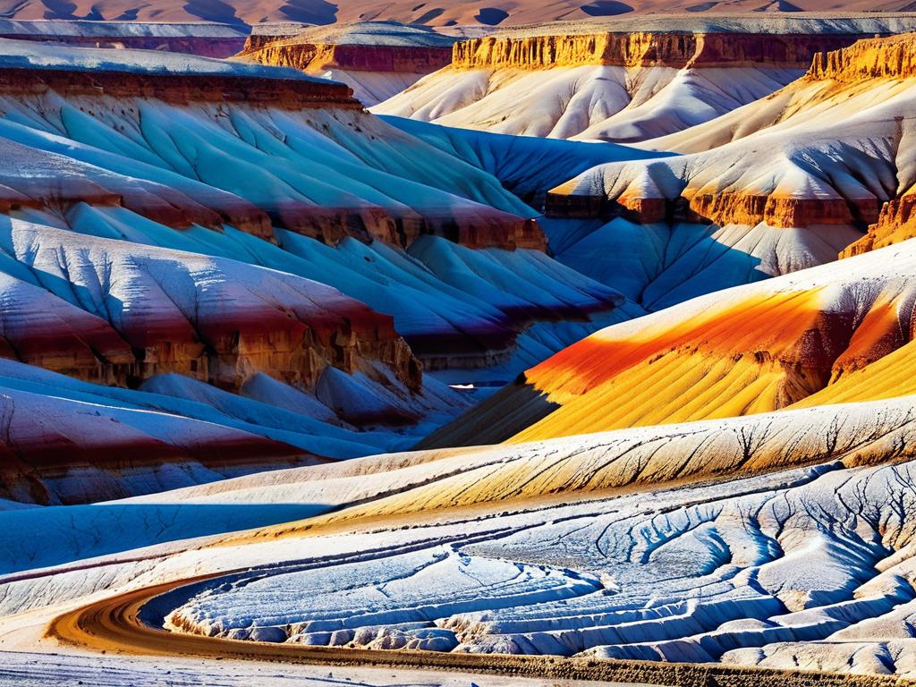 Удивительные цветные скалы в Иудейской пустыне недалеко от Мертвого моря