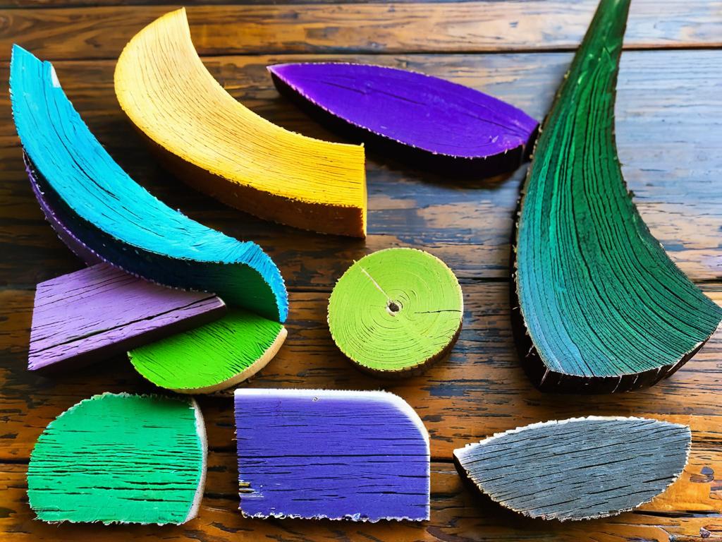 Кусочки чурчхелы разных цветов на деревянном столе