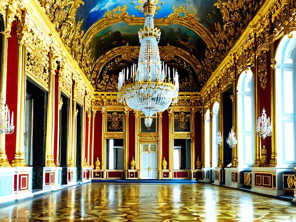 Роскошный интерьер одного из парадных залов Зимнего дворца