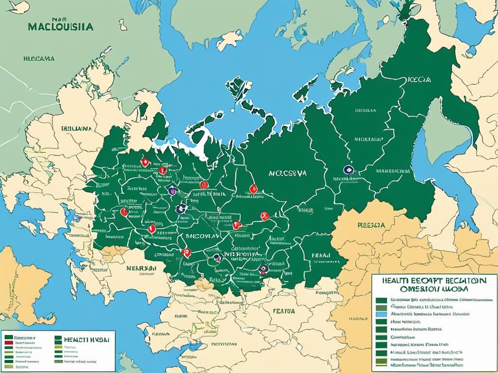 Карта расположения санаториев вблизи Москвы
