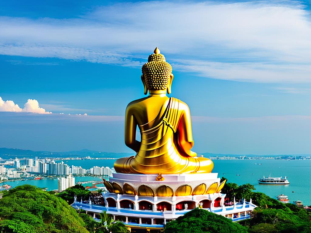 Панорамный вид на холм Пратамнак с Большим Буддой