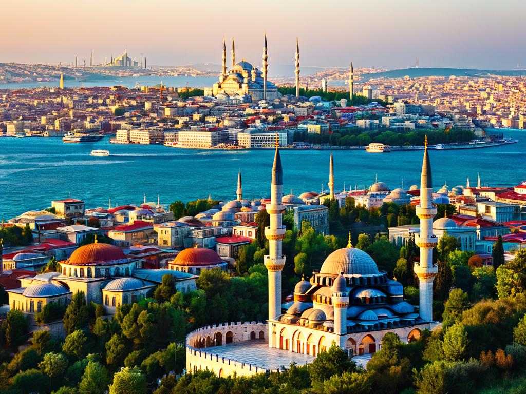 Вид на Стамбул с минаретов мечети Чамлыджа