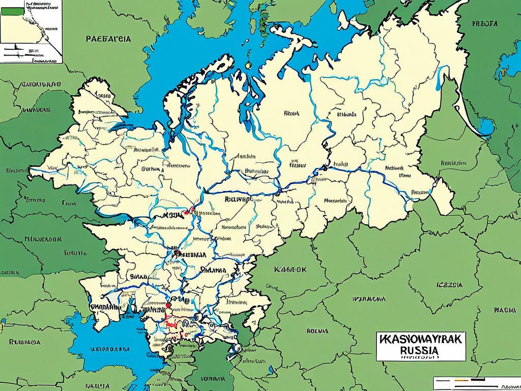 Карта географического положения Красноярского края в России