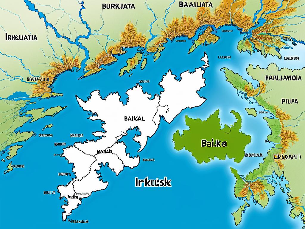Карта регионов Байкала