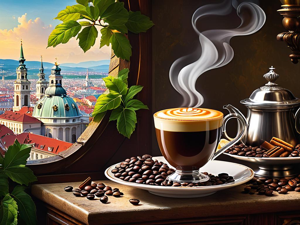История кофе по-венски началась в 1683 году, когда рецепт был придуман Георгом Францем Кольчицким.