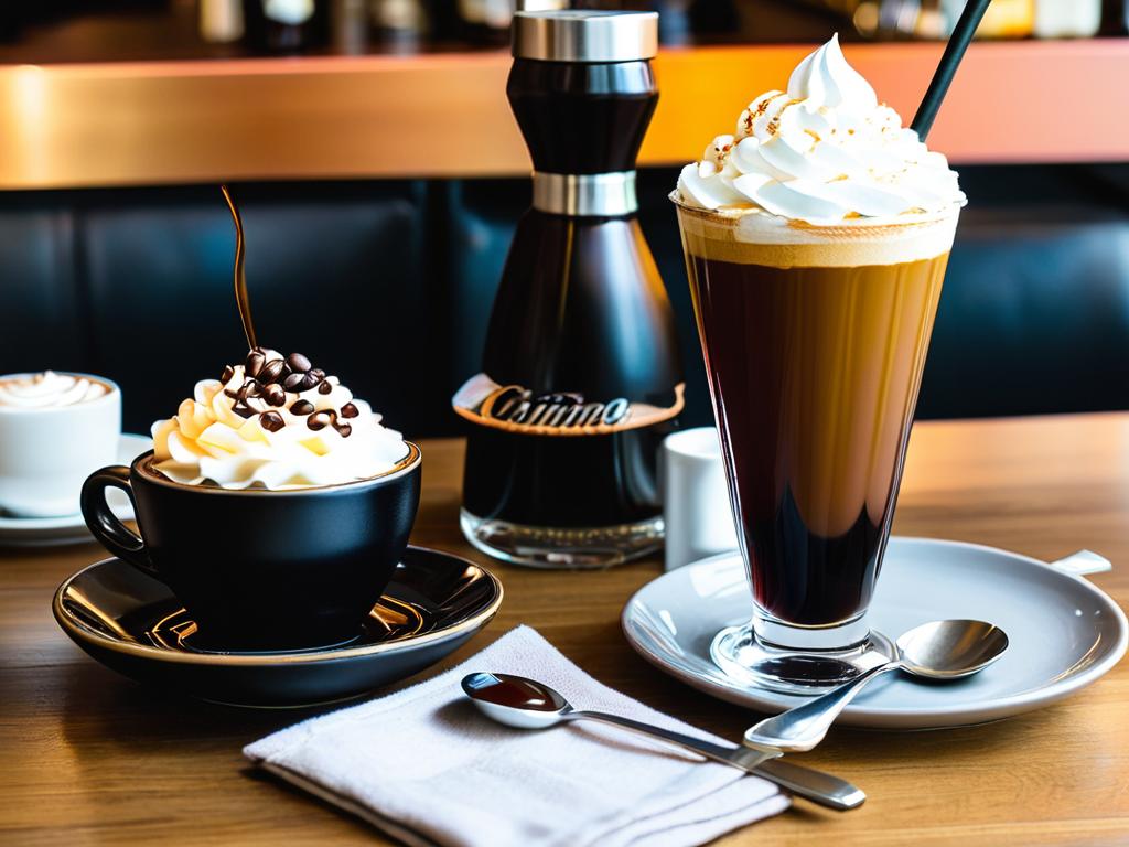Существует множество современных вариаций кофе по-венски, включающих ароматные сиропы, алкоголь и
