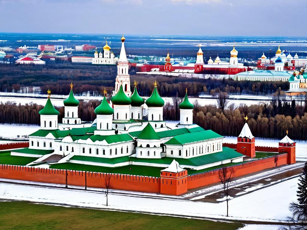 Вид на Коломенский кремль в России