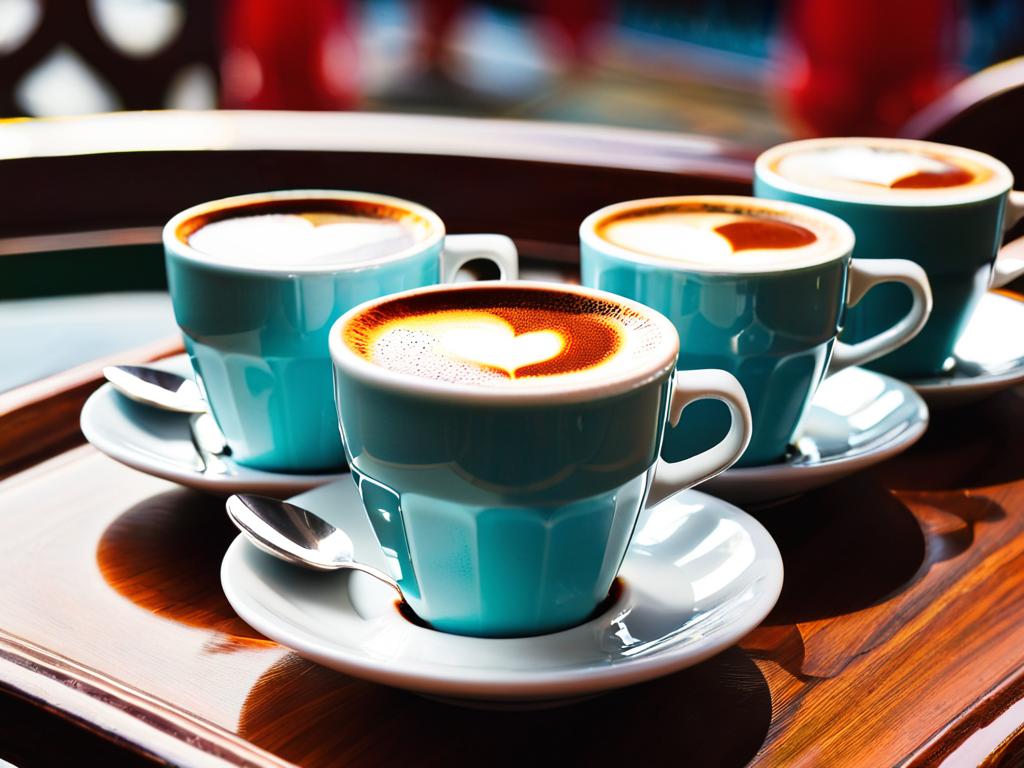 Маленькие чашки турецкого кофе с пенкой