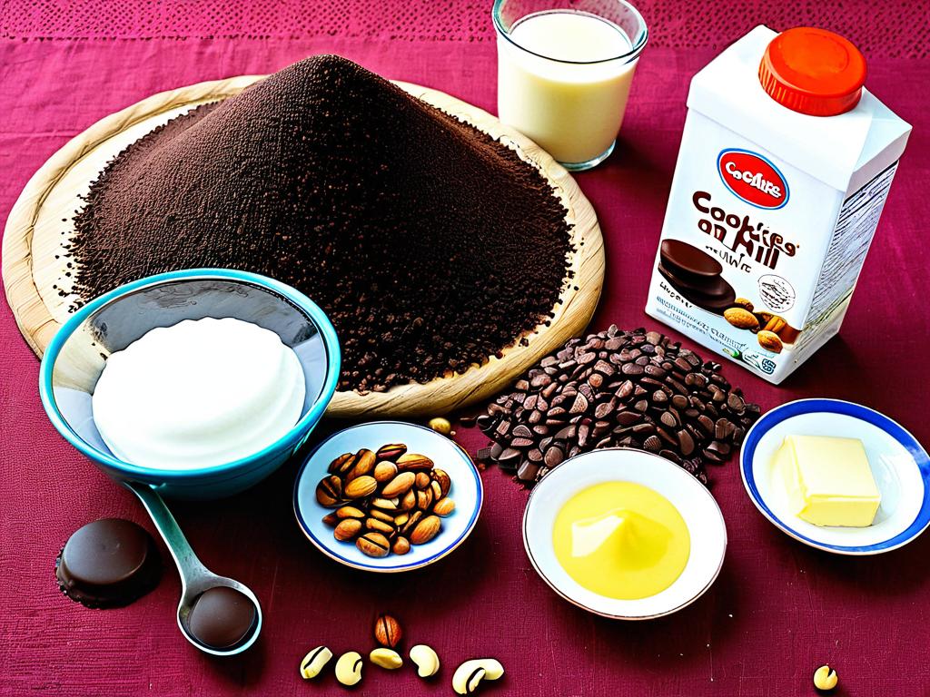 Ингредиенты для торта муравейник из печенья - печенье, сгущенка, масло, шоколад, орехи