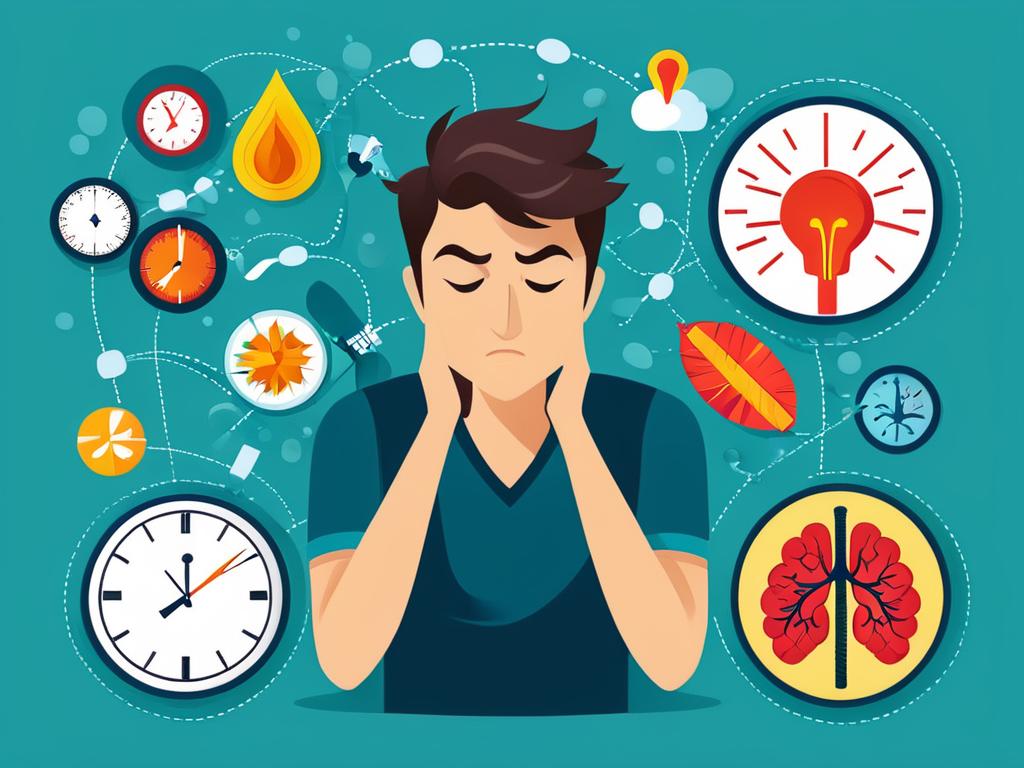 Хронический стресс влияет на здоровье с разными симптомами