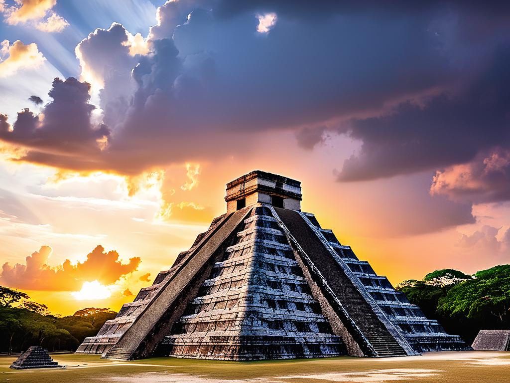 Пирамиды майя на закате