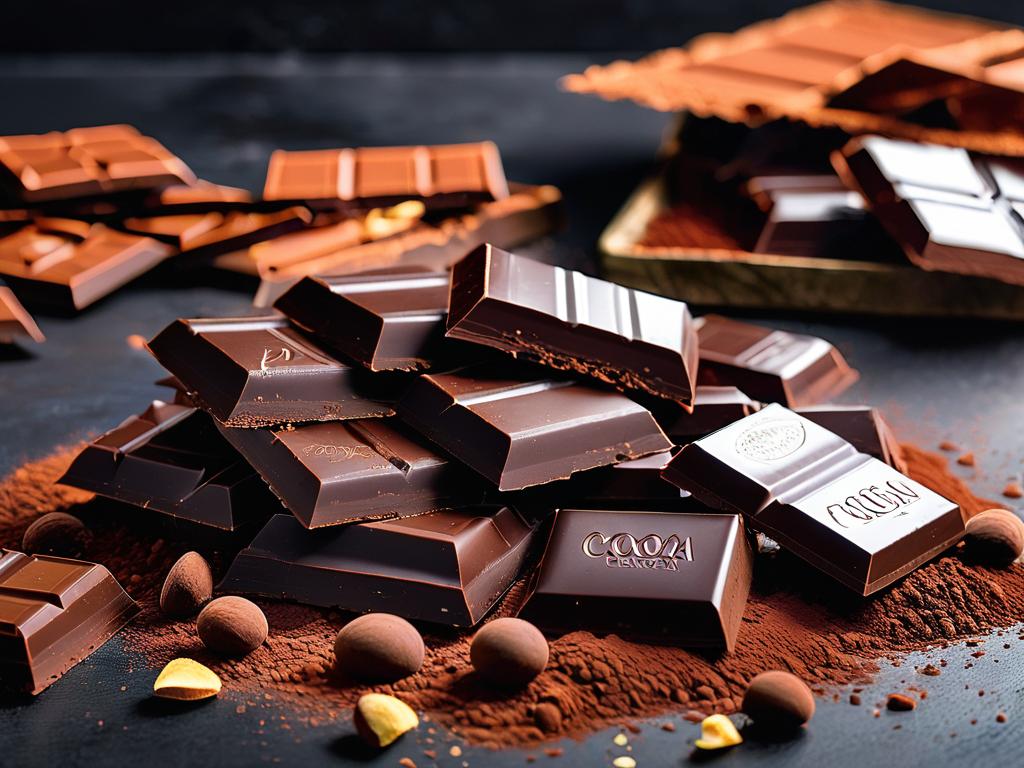 Темный шоколад с высоким содержанием какао