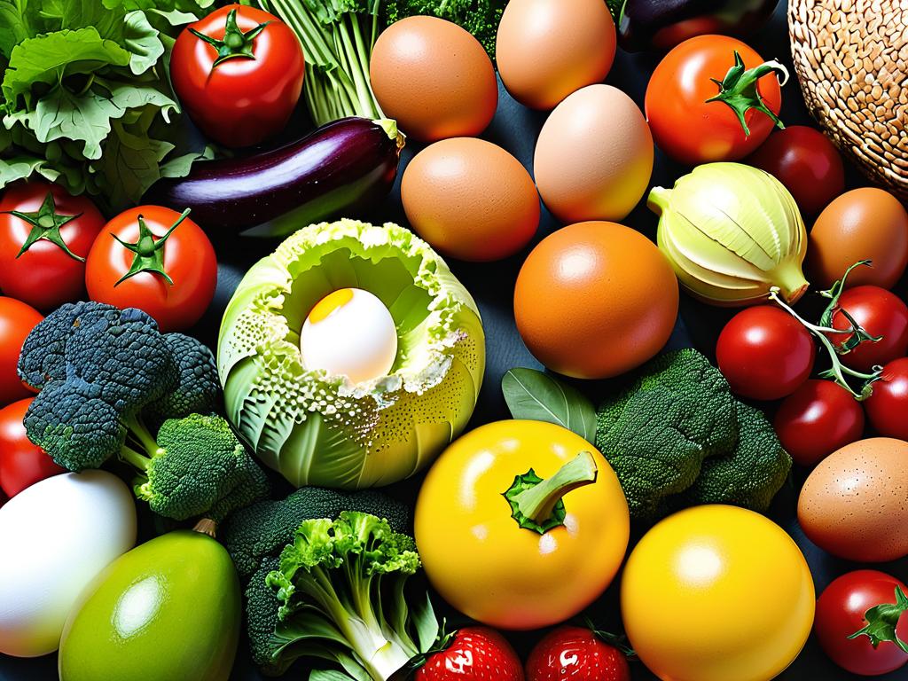 Фото полезных продуктов для похудения - овощи, фрукты, яйца