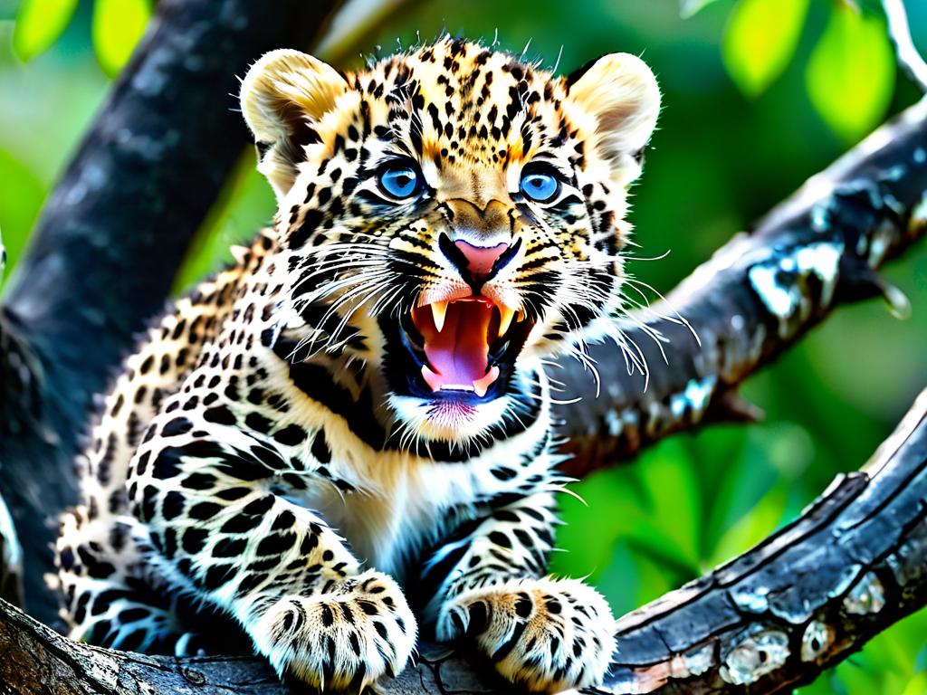Детеныш леопарда в национальном парке Яла