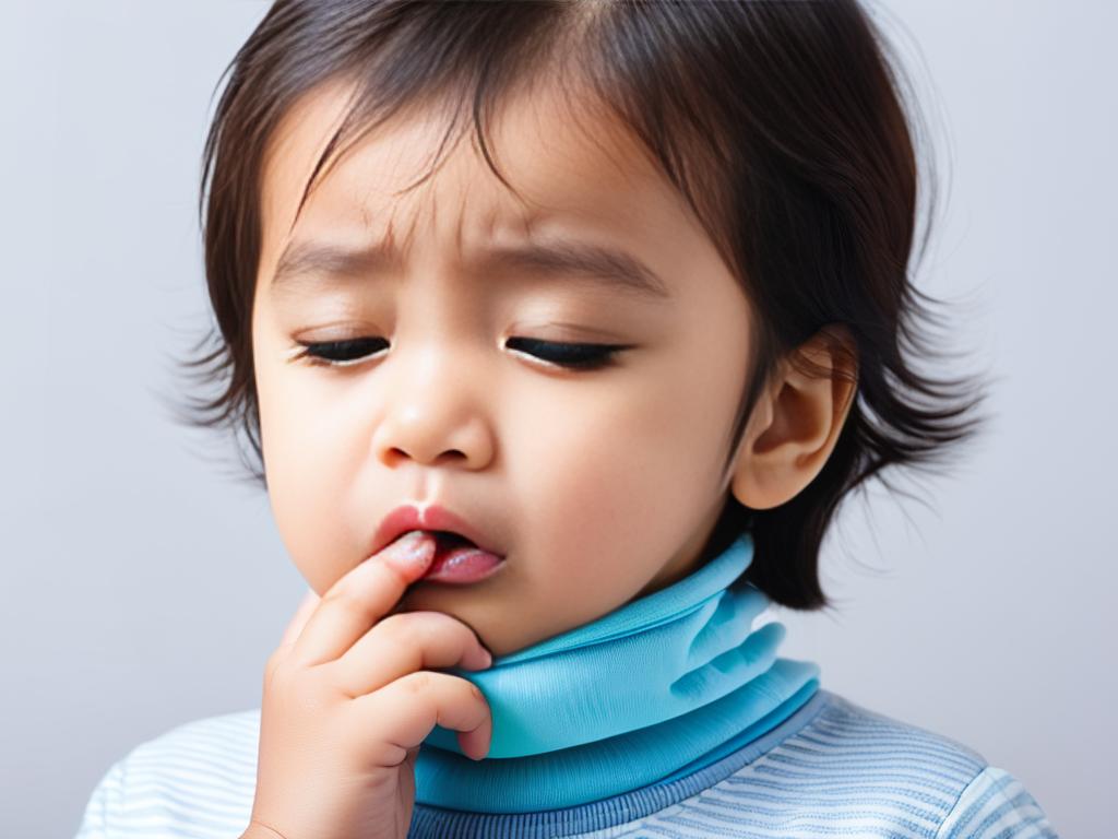Фото ребенка с больным горлом из-за ларинготрахеита