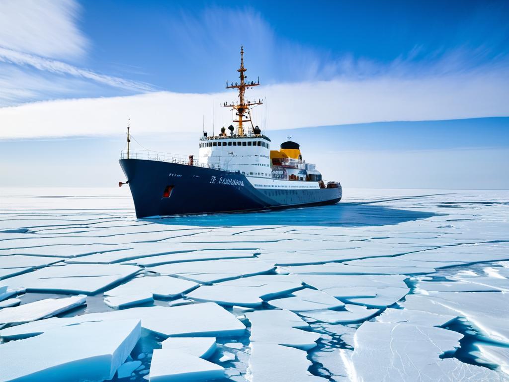 Научно-исследовательское судно во льдах Восточно-Сибирского моря