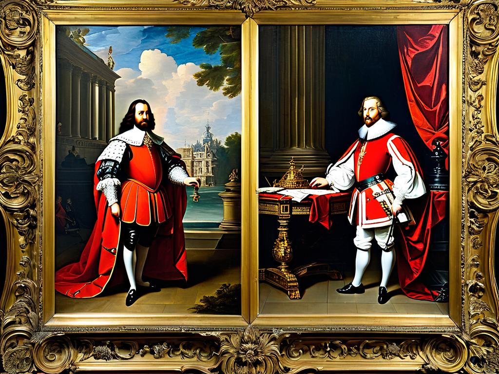 Портреты короля Людовика XIII и кардинала Ришелье, который способствовал развитию придворного балета