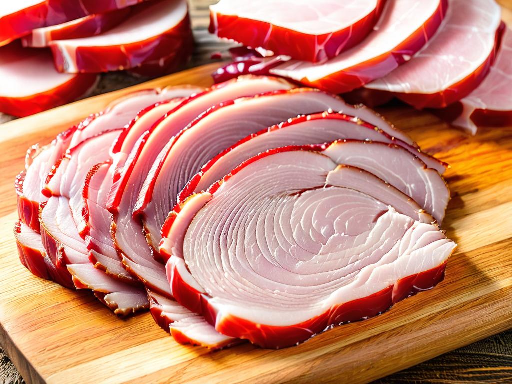 Полоски свиного мяса для домашней ветчины перед приправлением