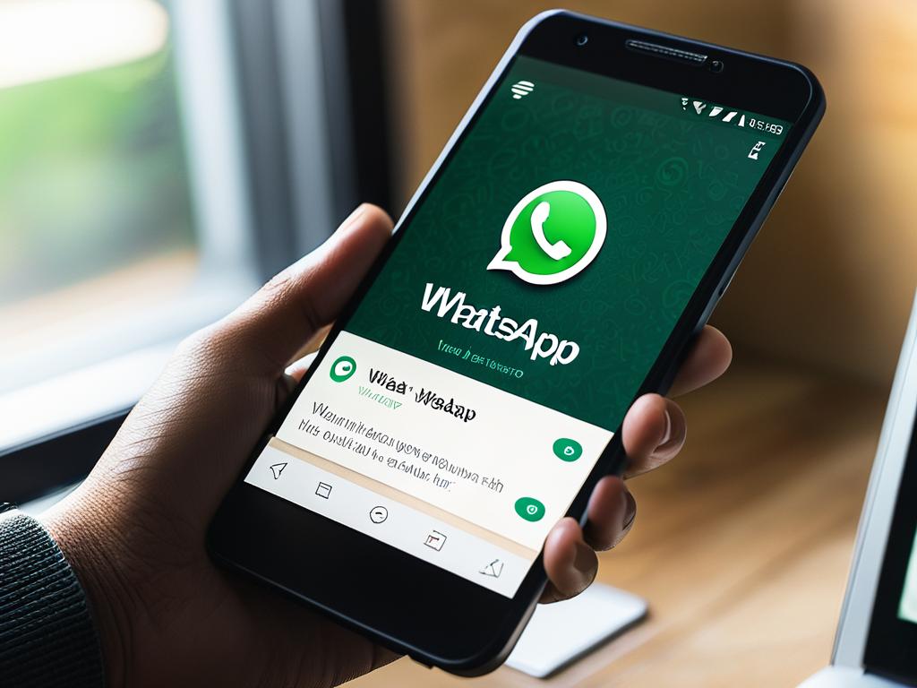 WhatsApp Web, отображаемый в веб-браузере