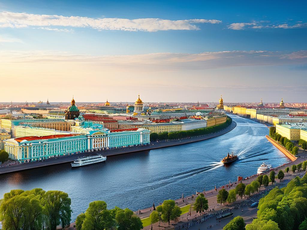 Вид на Санкт-Петербург Александра Кокорина. Красивый город на Неве, основанный Петром I в 1703 году
