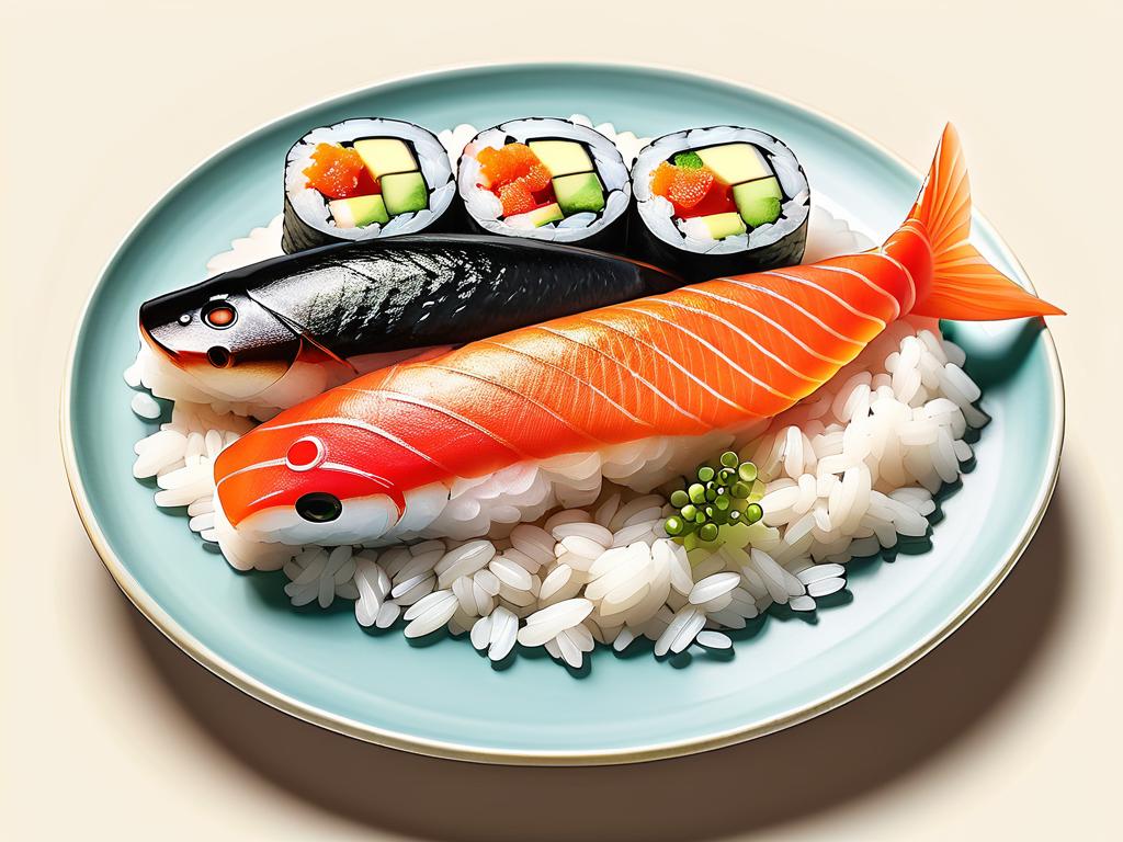 Фото классических суши с рыбой