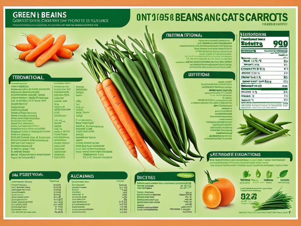 Инфографика с информацией о пользе стручковой фасоли и моркови