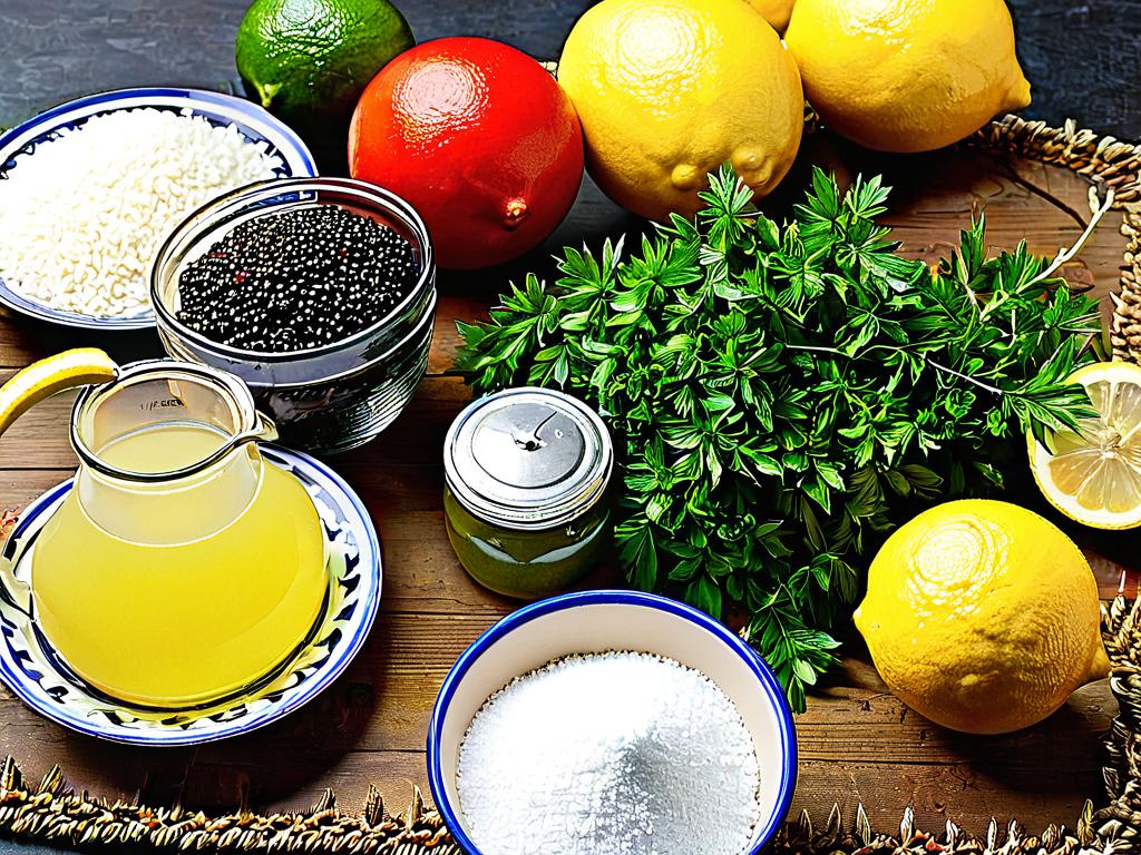 Различные свежие ингредиенты для ароматизации домашнего лимонада тархун