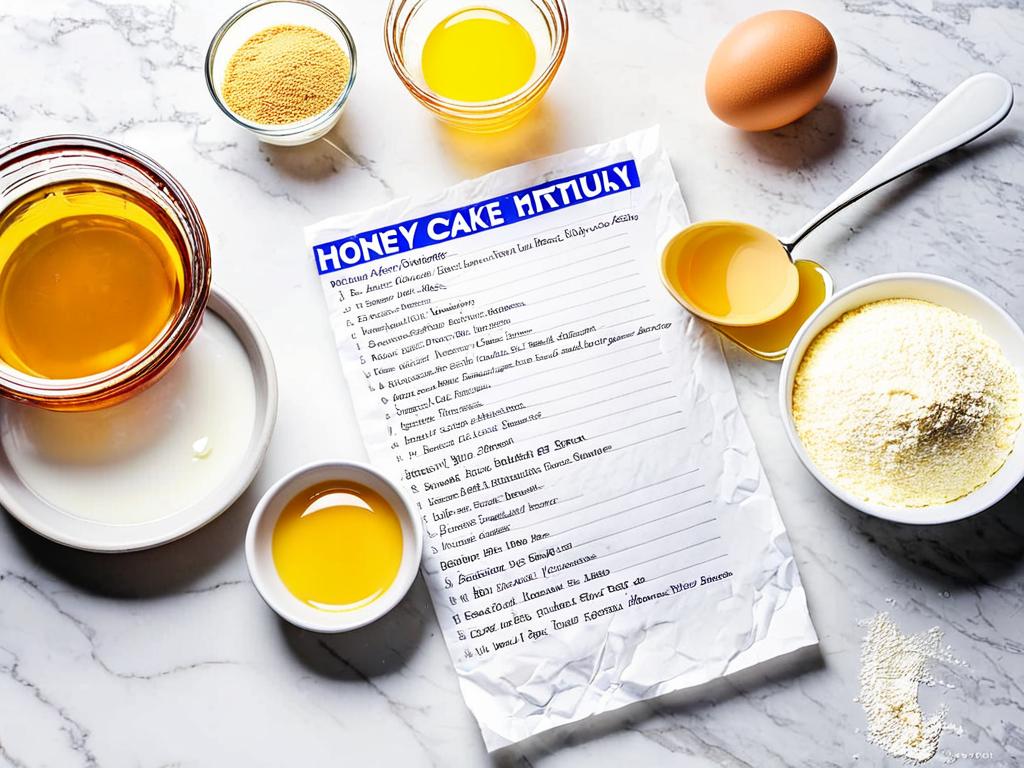 Список ингредиентов, необходимых для теста медовика: мука, яйца, сливочное масло, мед, сгущенка.