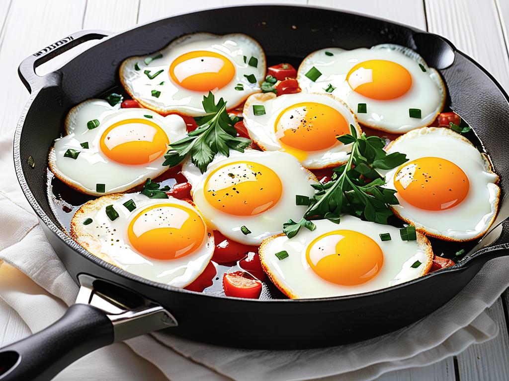 Яичница - белковое блюдо для завтрака, источник аминокислот и здоровья