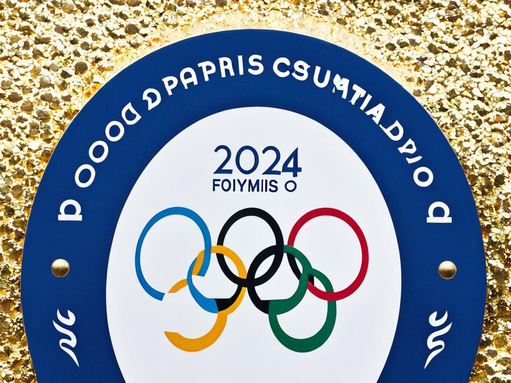 Крупный план эмблемы Олимпийских игр 2024